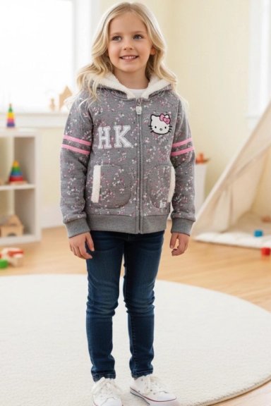 POLERÓN NIÑA HELLO KITTY GRIS - 1