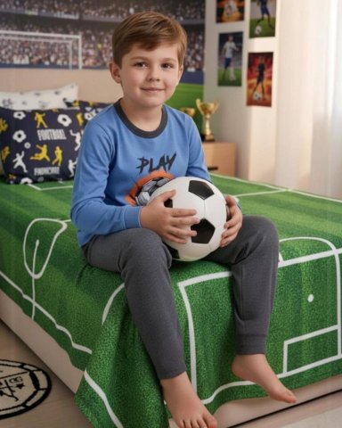 PIJAMA NIÑO ALGODON ESTAMPADO FOOTBALL - 2