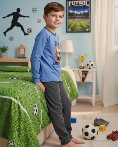 PIJAMA NIÑO ALGODON ESTAMPADO FOOTBALL - 4