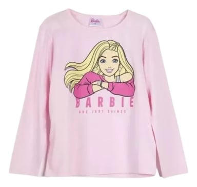 POLERA MANGA LARGA DE NIÑA TALLA 8 DISEÑO BARBIE - 1