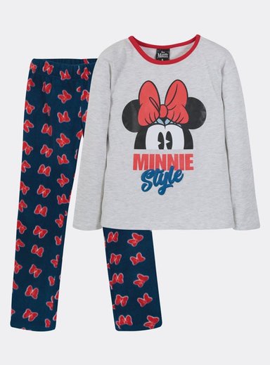PIJAMA DE NIÑA DISEÑO MINNIE MOUSE ALGODON Y POLAR - 1