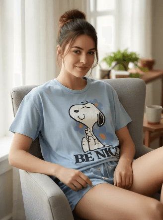 PIJAMA SNOOPY TALLA S COLOR CELESTE - 1