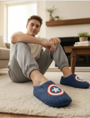 PANTUFLA CAPITAN AMERICA NUMERO 41/42 DISEÑO ESCUDO - 1