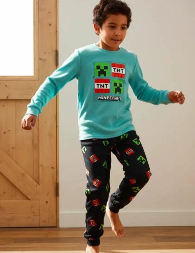 PIJAMA MINECRAFT TALLA 14 MICROPOLAR - 1