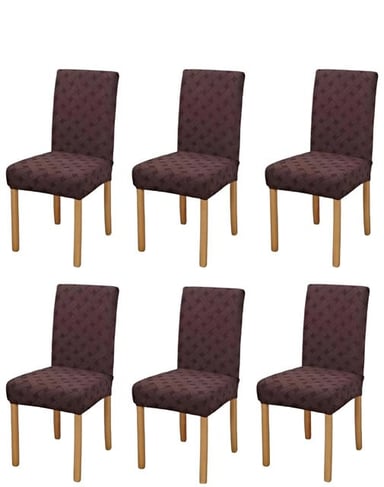 PACK 6 FUNDAS DE SILLAS DE COMEDOR DISEÑO TEXTURIZADO CAFÉ - 2
