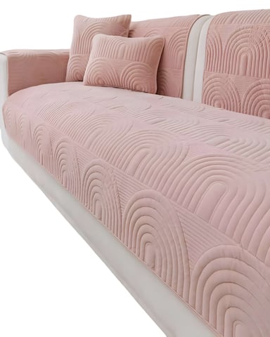 FUNDAS MAT PARA SOFA CON DISEÑO SIN COJINES ROSA - 1