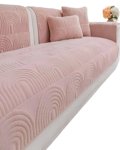 FUNDAS MAT PARA SOFA CON DISEÑO SIN COJINES ROSA - 2