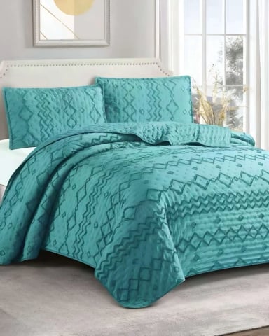 CUBRECAMA QUILT TUFTING DE LUJO SUAVE 2 PLAZAS - 3