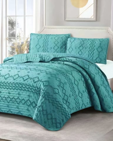 CUBRECAMA QUILT TUFTING DE LUJO SUAVE 2 PLAZAS - 4