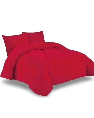 COBERTOR ELEGANTE DE INVIERNO UNICOLOR PLUSH CON CHIPORRO PLAZA Y MEDIA S49 - 1