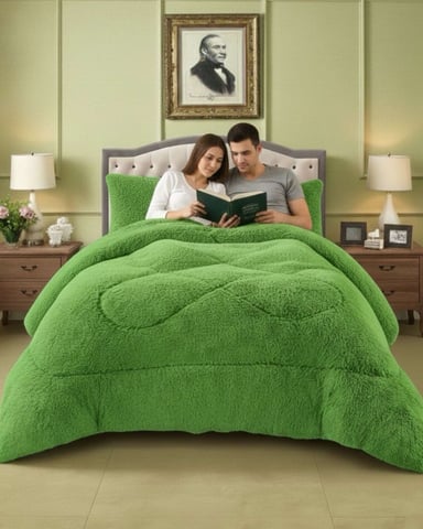 PLUMON CUBRECAMA 2 PLAZAS SHERPA PELUDO INVIERNO DISEÑO SUAVE - 2