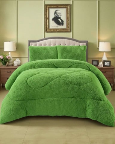 PLUMON CUBRECAMA 2 PLAZAS SHERPA PELUDO INVIERNO DISEÑO SUAVE - 3