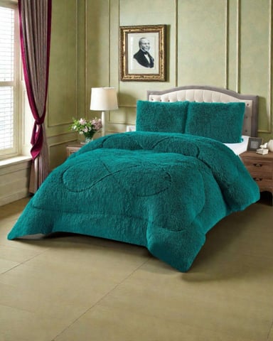 PLUMON CUBRECAMA 2 PLAZAS SHERPA PELUDO INVIERNO DISEÑO SUAVE - 4