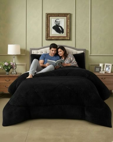 PLUMON CUBRECAMA 2 PLAZAS SHERPA PELUDO INVIERNO DISEÑO SUAVE - 2