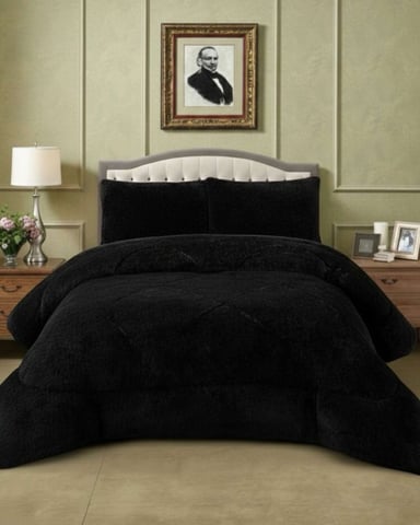 PLUMON CUBRECAMA 2 PLAZAS SHERPA PELUDO INVIERNO DISEÑO SUAVE - 3