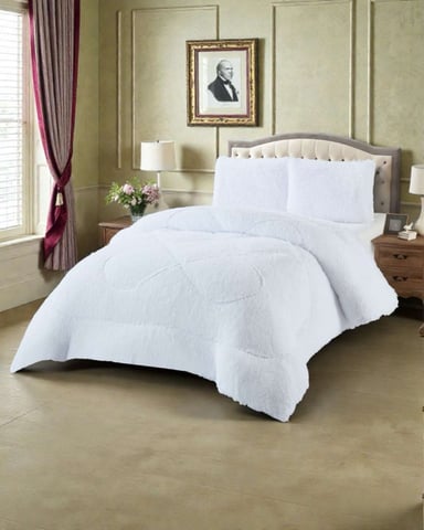 PLUMON CUBRECAMA 2 PLAZAS SHERPA PELUDO INVIERNO DISEÑO SUAVE - 4