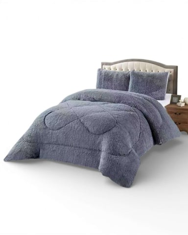 PLUMON CUBRECAMA 2 PLAZAS SHERPA PELUDO INVIERNO DISEÑO SUAVE - 6