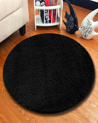 ALFOMBRA REDONDA DE PELO SUAVE SHAGGY 150 CM - 5