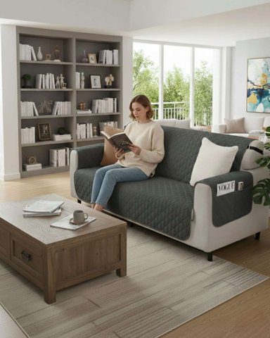 CUBRE SILLON REVERSIBLES CON BOLSAS 3 CUERPOS - 5
