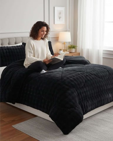 CUBRECAMA ACOLCHADO SUPER CALIENTITO PLUSH CON CHIPORRO 2 PLAZAS - 1
