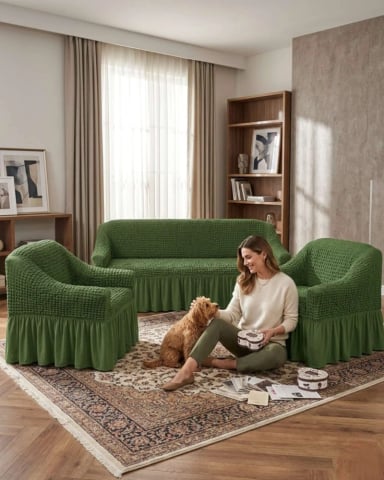 JUEGO DE FUNDAS DE SILLON TURCAS 3+1+1 ELASTICAS AJUSTABLES - 2