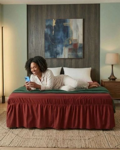 CUBRE BASE DE CAMA ELASTICO AJUSTABLE KING - 3