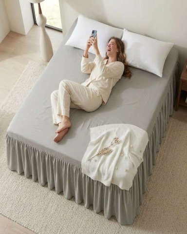 CUBRE BASE DE CAMA ELASTICO AJUSTABLE KING - 4