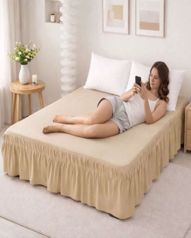 CUBRE BASE DE CAMA ELASTICO AJUSTABLE KING - 3