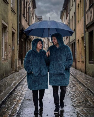 MANTA POLERON HOODIE GIGANTE CON CHIPORRO SHERPA - UNISEX TE RMICO - 5