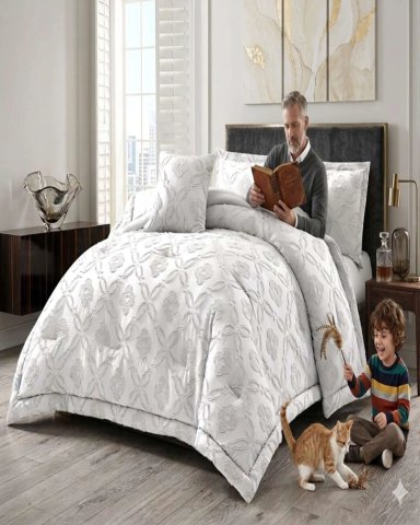 CUBRECAMA QUILT NORDICO DELGADO DISEÑO FLORES KING - 2