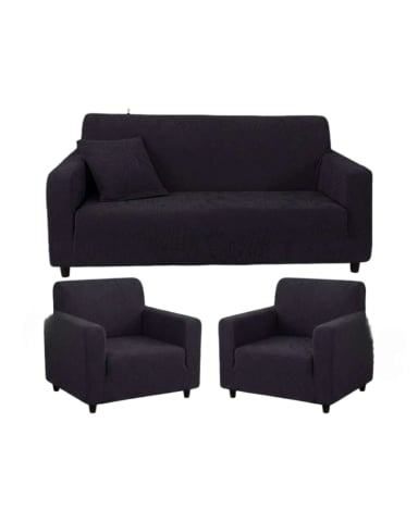 JUEGO DE FUNDAS PARA SILLONES 3+1+1 DISEÑO HOJAS ELASTICAS Y LAVABLES - 5