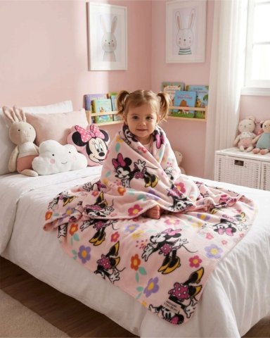 MANTA POLAR INFANTIL 115X130 CM SUAVE Y LIGERA MINNIE MOUSE - 1