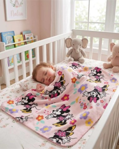 MANTA POLAR INFANTIL 115X130 CM SUAVE Y LIGERA MINNIE MOUSE - 2