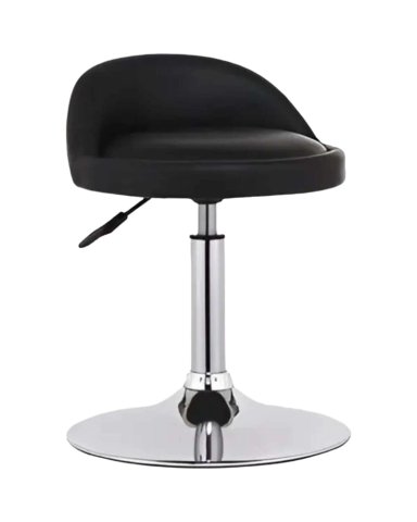 SILLA DE BAR AJUSTABLE CON BASE CROMADA Y RESPALDO - 3