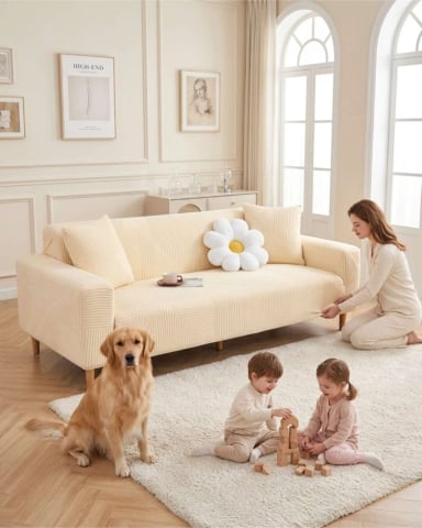 FUNDA PARA SOFA 3 CUERPOS DISEÑO MODERNO DE POLAR - 1