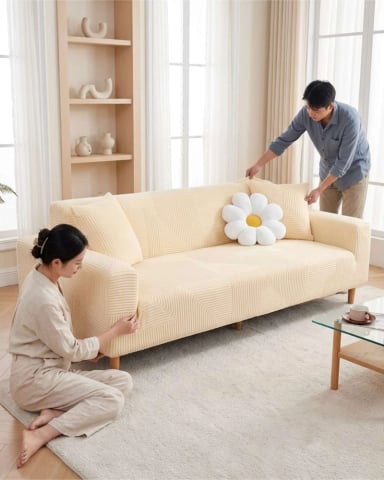 FUNDA PARA SOFA 3 CUERPOS DISEÑO MODERNO DE POLAR - 2