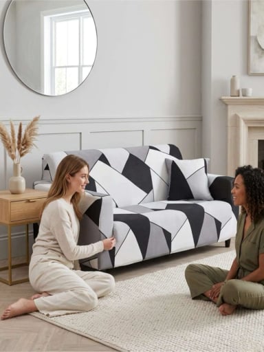 FUNDA DE SOFA ELASTICADA EFECTO TAPIZADO 360° - 2 CUERPOS - 6