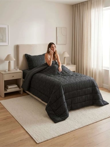 PLUMON NORDICOS 1.5 PLAZAS DISEÑO GEOME TRICO + FUNDA - 6