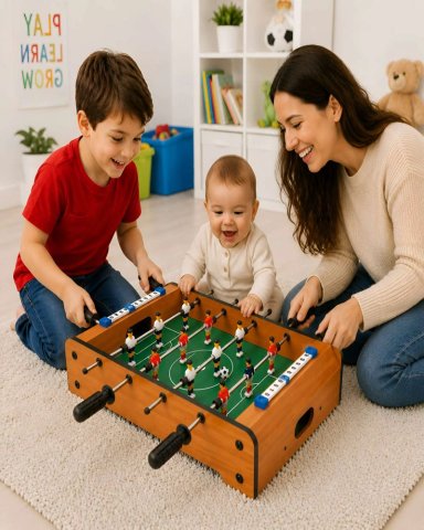 TACA TACA DE MESA MINI FUTBOL DE MADERA JUEGO INFANTIL - 4