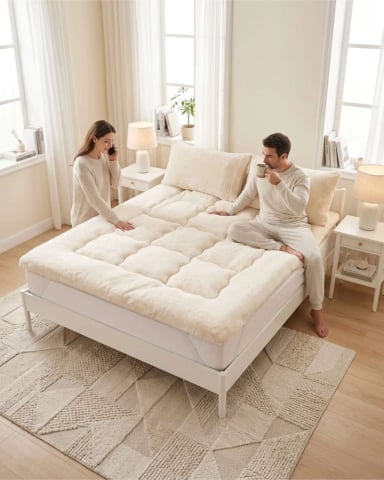CUBRE COLCHON ACOLCHADO PLUSH ULTRA SUAVE 2 PLAZAS - 6