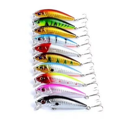 PACK 10 SEÑUELOS PESCA RAPALA 7.2CM LENGUADO CORVINA - 1