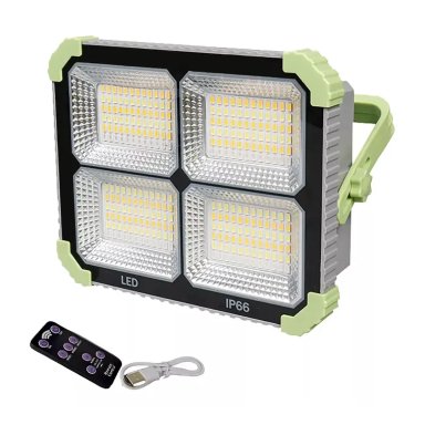 REFLECTOR LED PORTATIL RECARGABLE PANEL Y USB 4TIPOS DE LUZ - 1