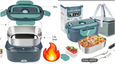 LONCHERA ELE CTRICA CIGARRERA TERMO COMIDA TAPER LUNCH BOX - 1
