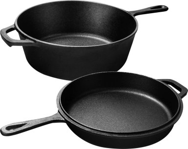 SARTENES DE HIERRO FUNDIDO GRUESA DOBLE USO 26CM - 1