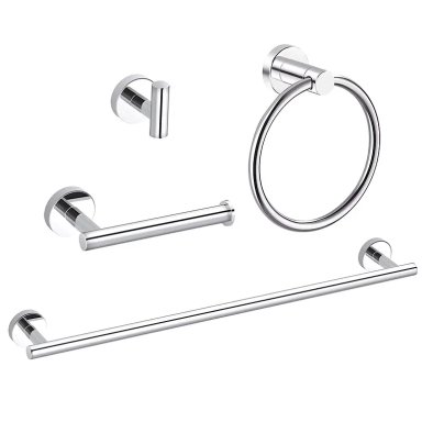 SET DE 4 ACCESORIOS BAÑO ACERO INOXIDABLE - 1