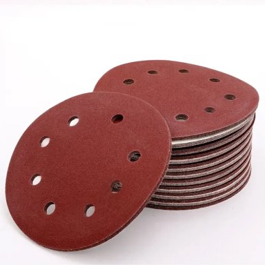 SET 100 LIJAS #120 VELCRO CON 8 ORIFICIOS 125MM 5 PULGADAS - 1