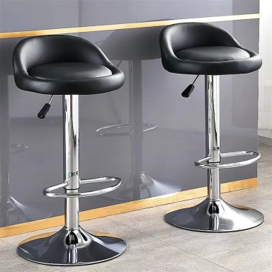 PACK 2 SILLA PISO BAR ALTURA REGULABLE TABURETE RESPALDO - 1