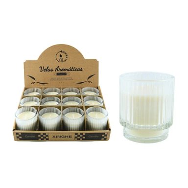 VELA AROMATICA VIDRIO BLANCO 7*8CM - 1