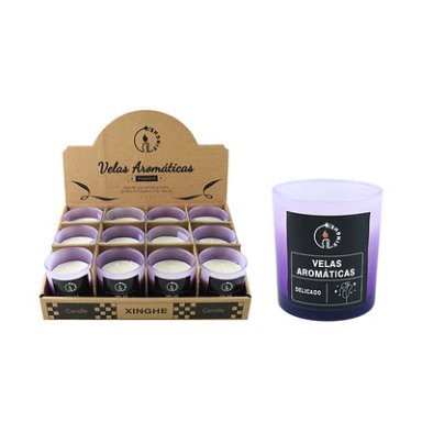 VELA AROMATICA EN VASO MORADO 7*8CM - 1
