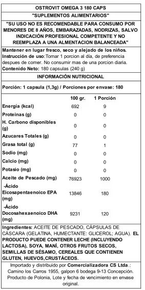 OSTROVIT OMEGA 3 180 CAPS - 3